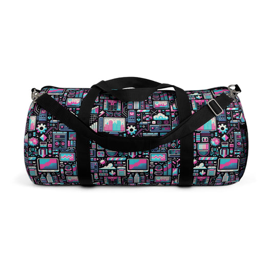 Digital Rebellion Youthful Streetwear with a Rebellious Digital Twist Duffel Bag - 8404 Design-71