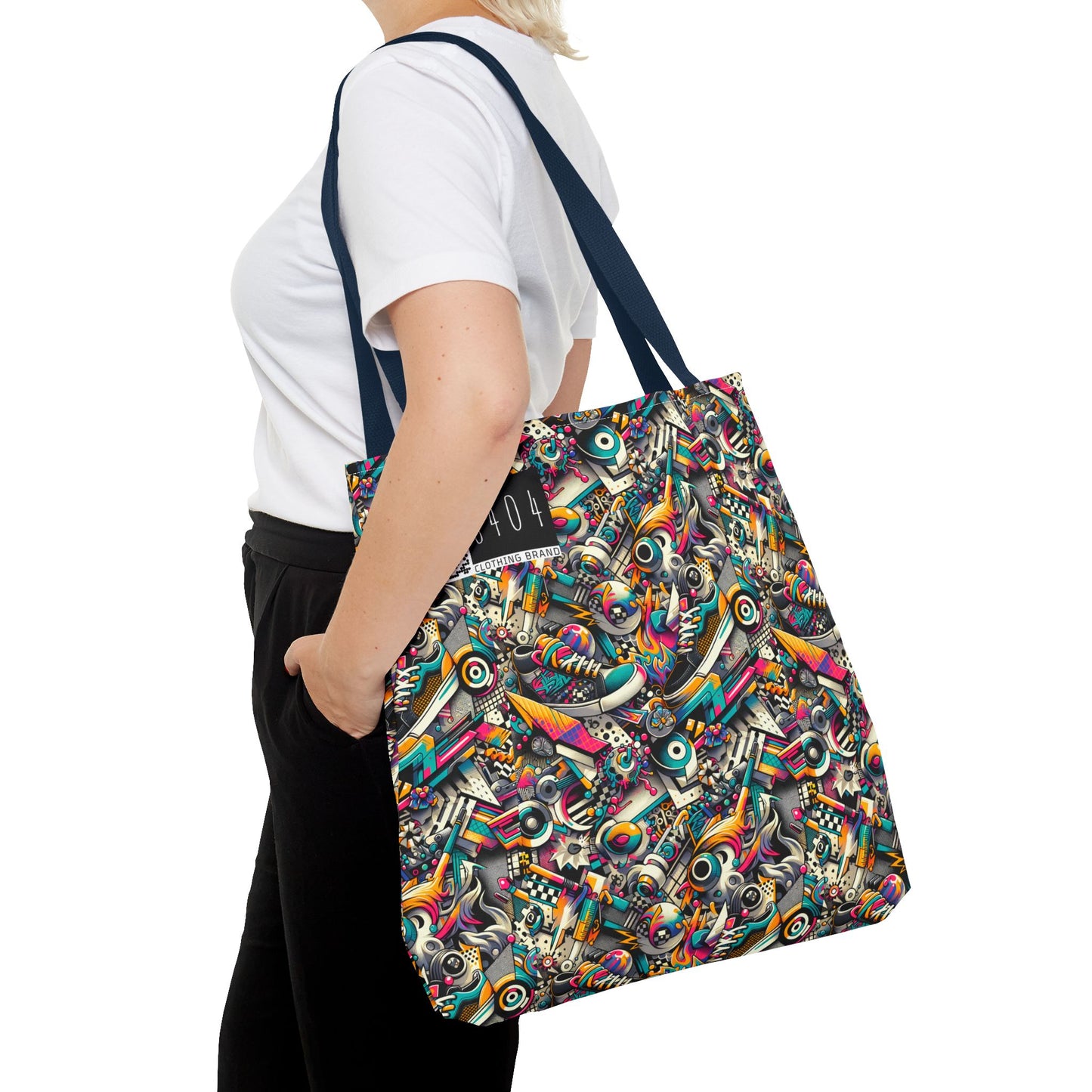 Urban Graffiti Fusion Eclectic Street Art Meets Modern Tech Culture Tote Bag - 8404 Design-55
