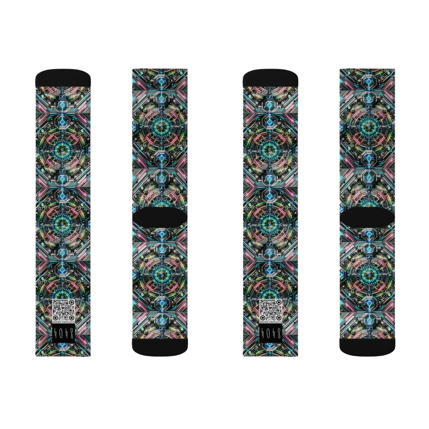 Tech-Infused Futurism Futuristic Tech Sublimation Socks - 8404 Design-53