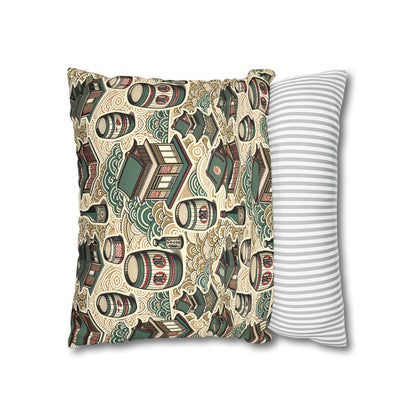 Cultural Artisanal Fusion Contemporary Cultural Elegance Faux Suede Square Pillowcase - 8404 Design-68