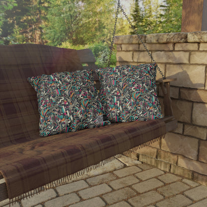 Digital Street Art Urban Street Style Outdoor Pillow - 8404 Design-74