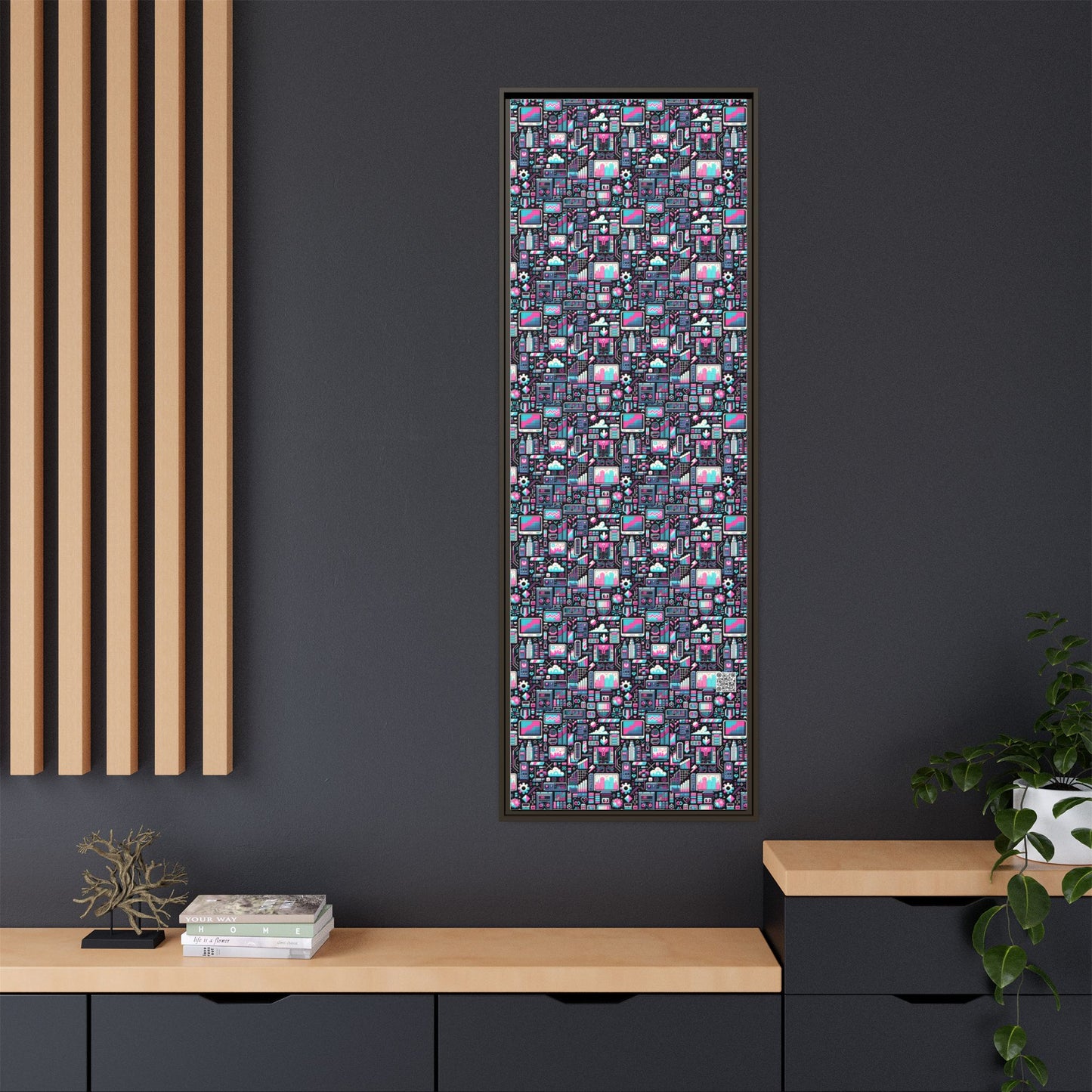 Digital Rebellion Youthful Streetwear with a Rebellious Digital Twist Matte Canvas, Framed (multi-color) - 8404 Design-71 B