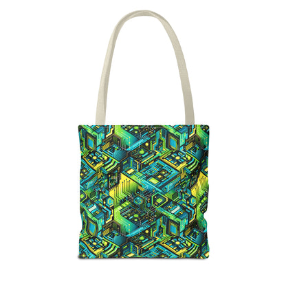 Tech-Infused Neon Tech-Forward Streetwear Tote Bag - 8404 Design-38
