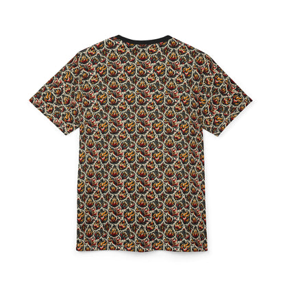 Fire & Flames Bold Streetwear Statement Unisex Cut & Sew Tee - 8404 Design-57