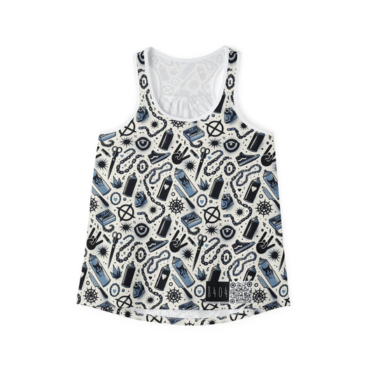 Cultural Rebellion Graphics Edgy and Rebellious With a Hint of Nostalgia Women's Tank Top - 8404 Design-57