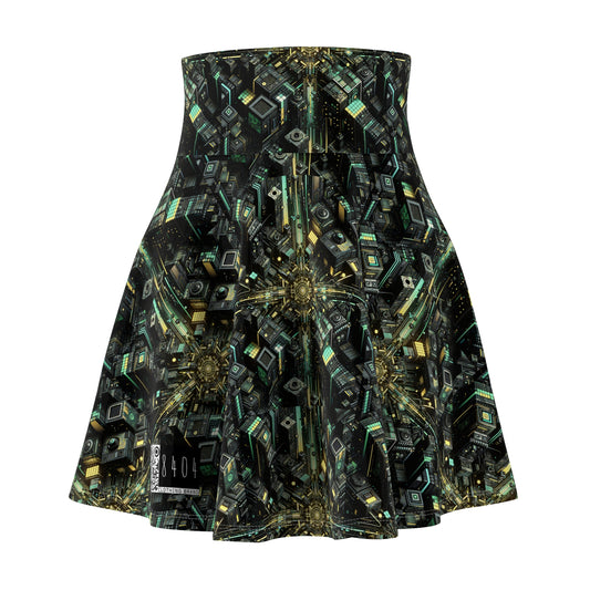 Tech Noir Graphics Tech-Inspired Streetwear Women's Skater Skirt - 8404 Design-66