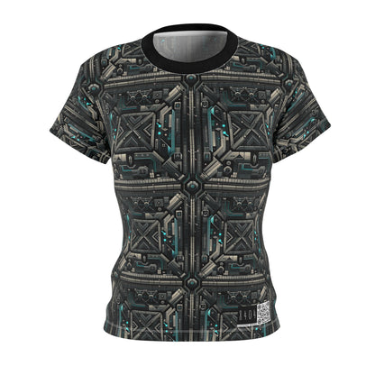 Tech Noir Futuristic Tech Aesthetic with a Dark Twist Women's Cut & Sew Tee - 8404 Design-59