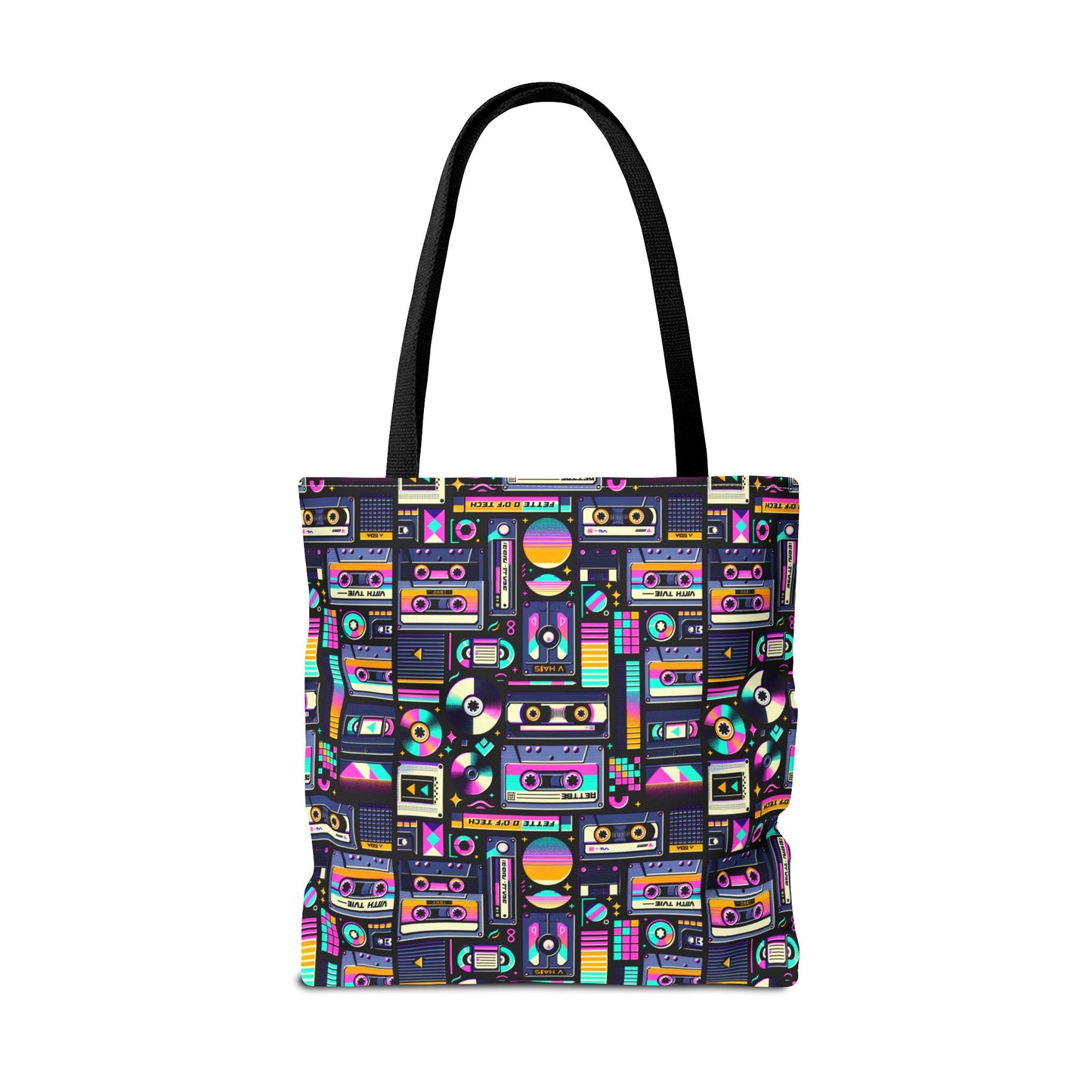 Digital Nostalgia Tech-Inspired Retro Fusion Tote Bag - 8404 Design-48