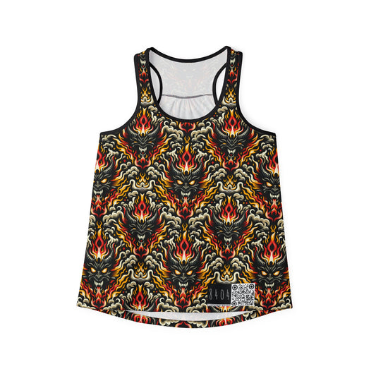 Flame Graphics Maximalist Streetwear Women's Tank Top - 8404 Design-59