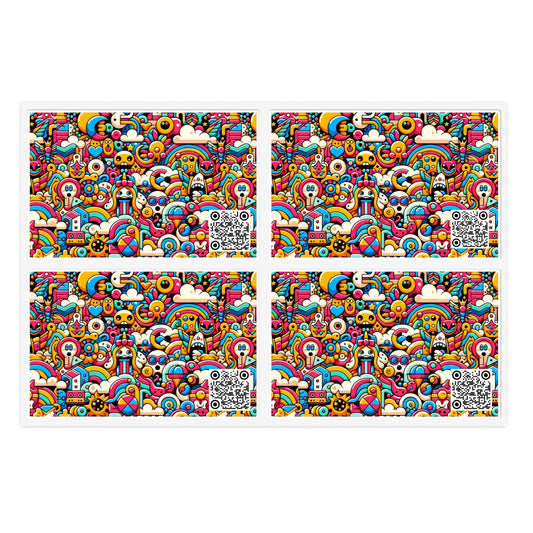 Neon Pop Playful Pop Culture Mashup Sticker Sheets - 8404 Design-62