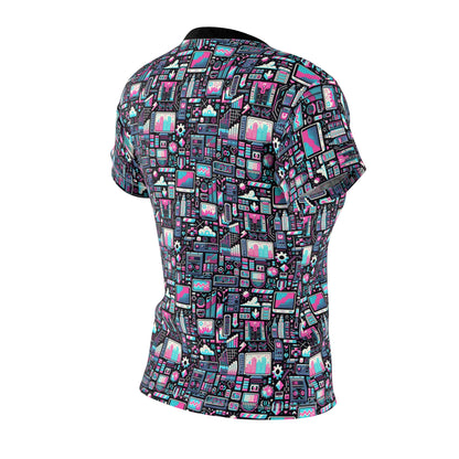 Digital Rebellion Youthful Streetwear with a Rebellious Digital Twist Women's Cut & Sew Tee - 8404 Design-71