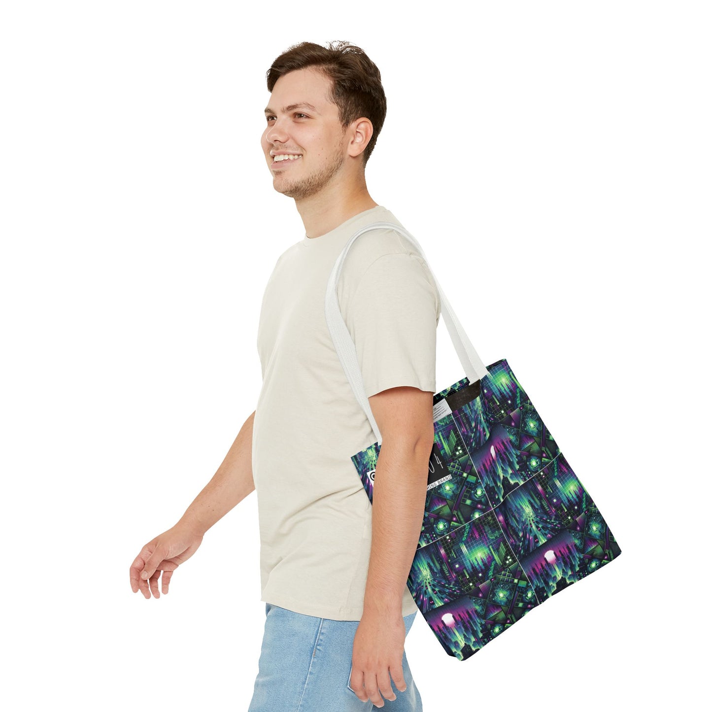 Tech Noir Aesthetics Tech-Forward Urban Dystopia Tote Bag - 8404 Design-54