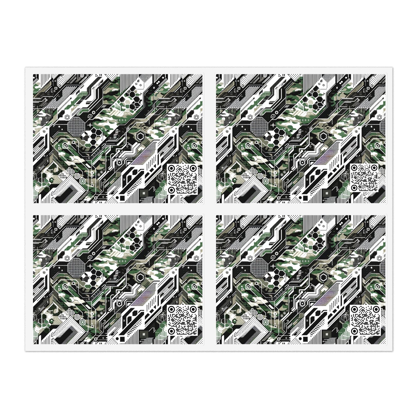 Tech Camo Fusion Tech-Forward Streetwear With a Futuristic Edge Sticker Sheets - 8404 Design-46