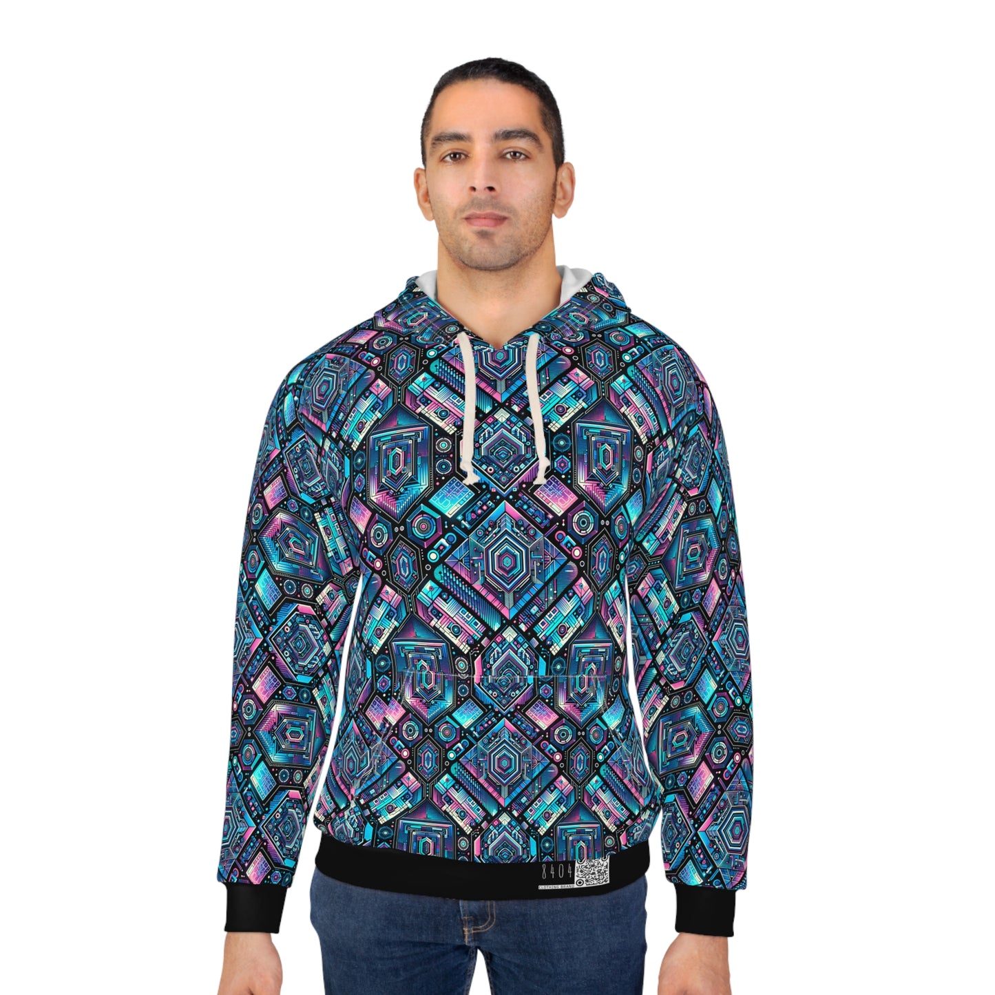 Digital Dreamland Futuristic Tech Aesthetic Pullover Hoodie - 8404 Design-46