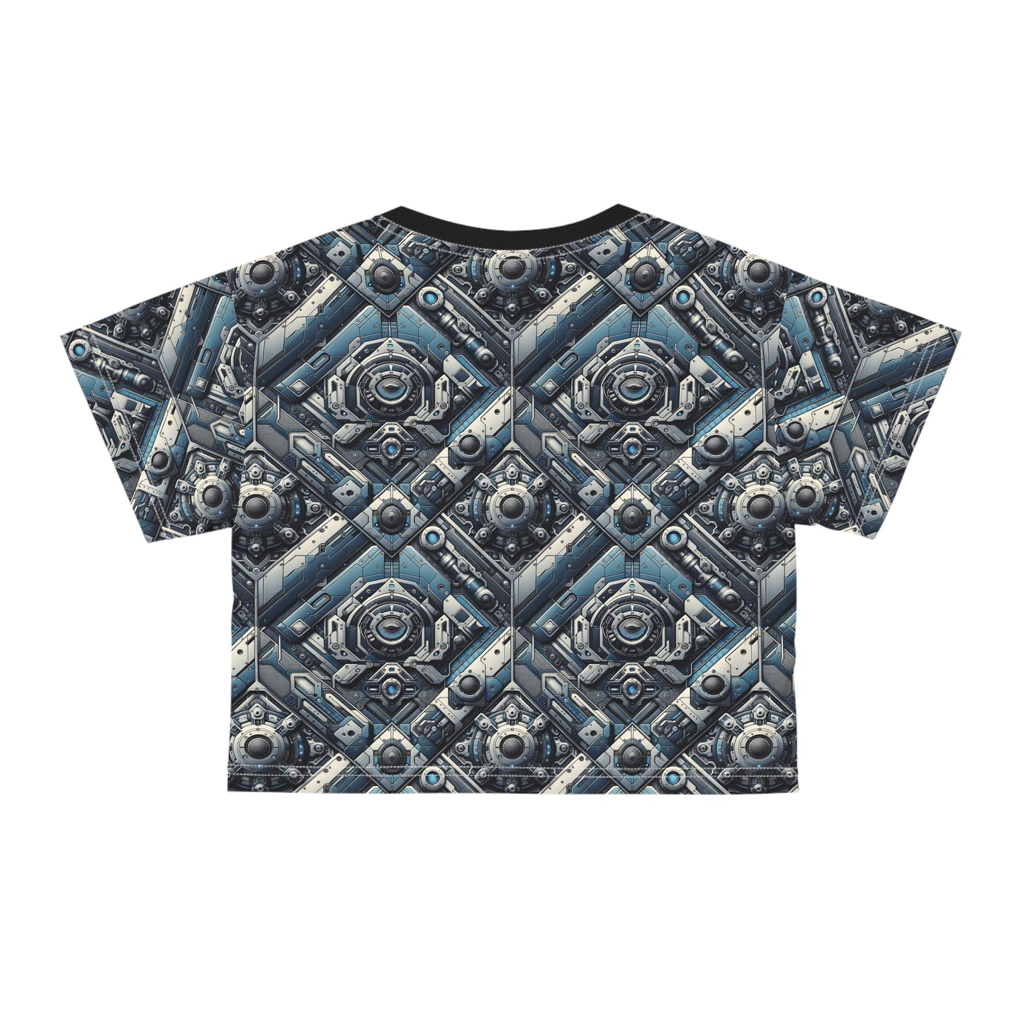 Tech Utility Fusion Tech-Forward Utility With a Futuristic Edge Crop Tee - 8404 Design-43
