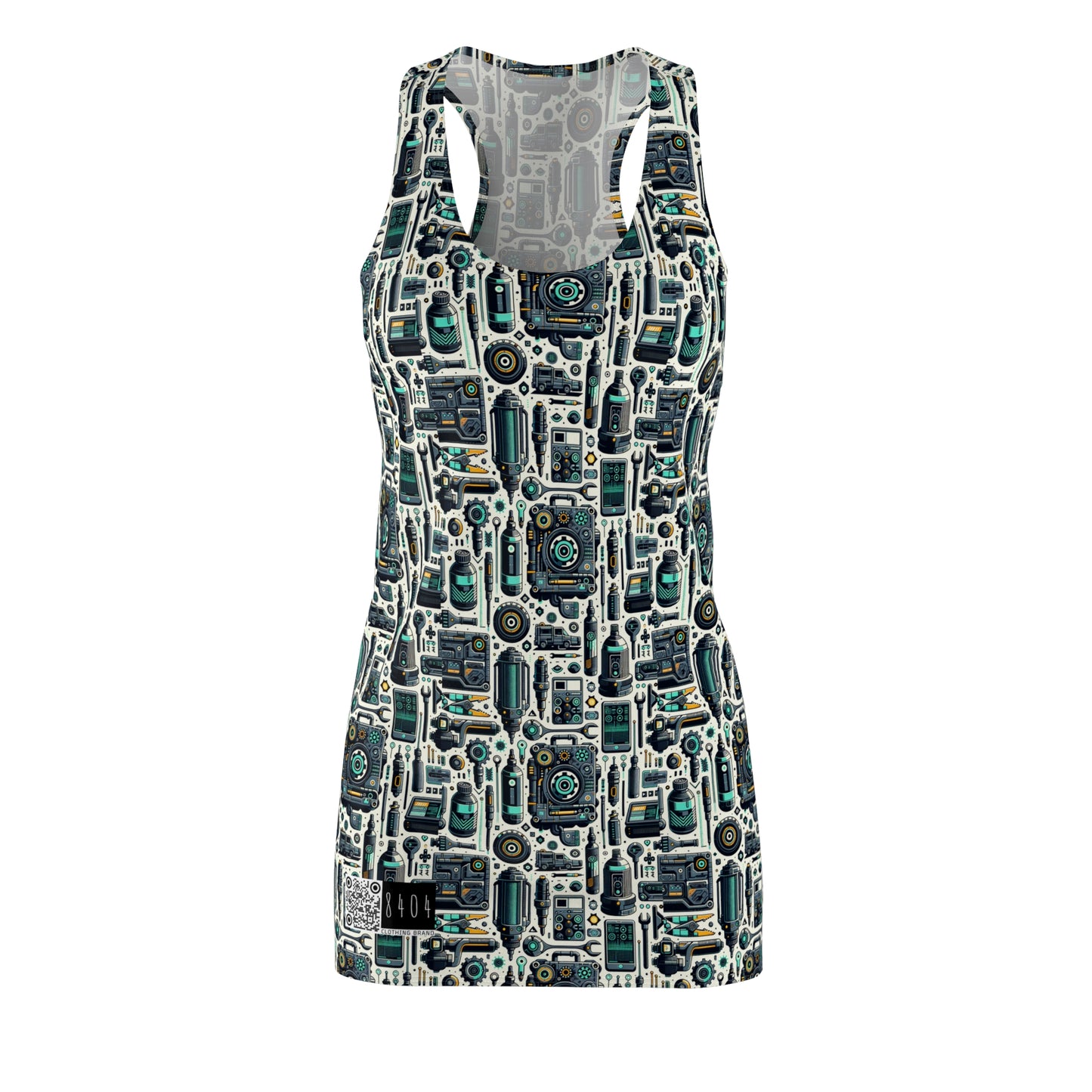 Tech Utility Fusion Modern Tech Streetwear Women's Cut & Sew Racerback Dress - 8404 Design-53