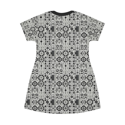 Digital Minimalism Minimalist Tech T-Shirt Dress - 8404 Design-55