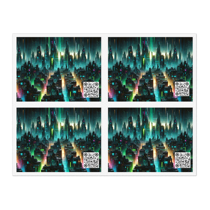 Tech Noir Aesthetics Tech-Forward Urban Dystopia Sticker Sheets - 8404 Design-62
