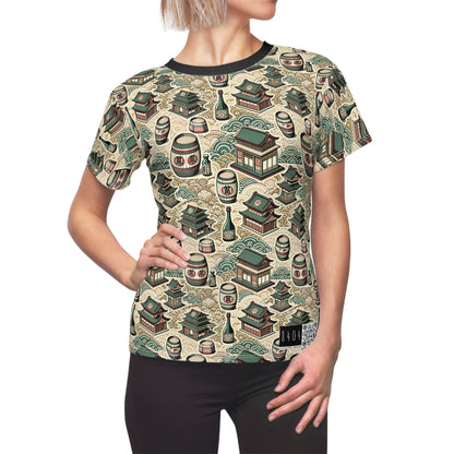 Cultural Artisanal Fusion Contemporary Cultural Elegance Women's Cut & Sew Tee - 8404 Design-68