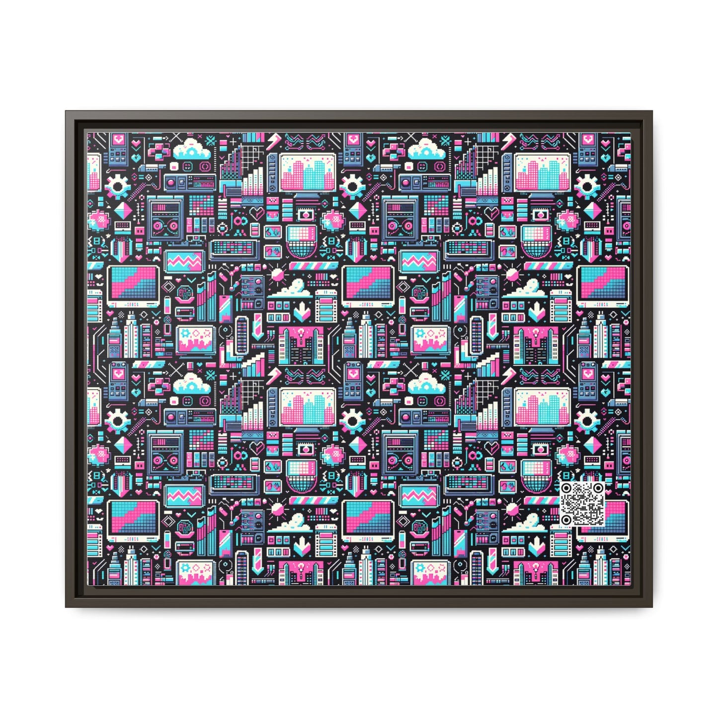 Digital Rebellion Youthful Streetwear with a Rebellious Digital Twist Matte Canvas, Framed (multi-color) - 8404 Design-71 B