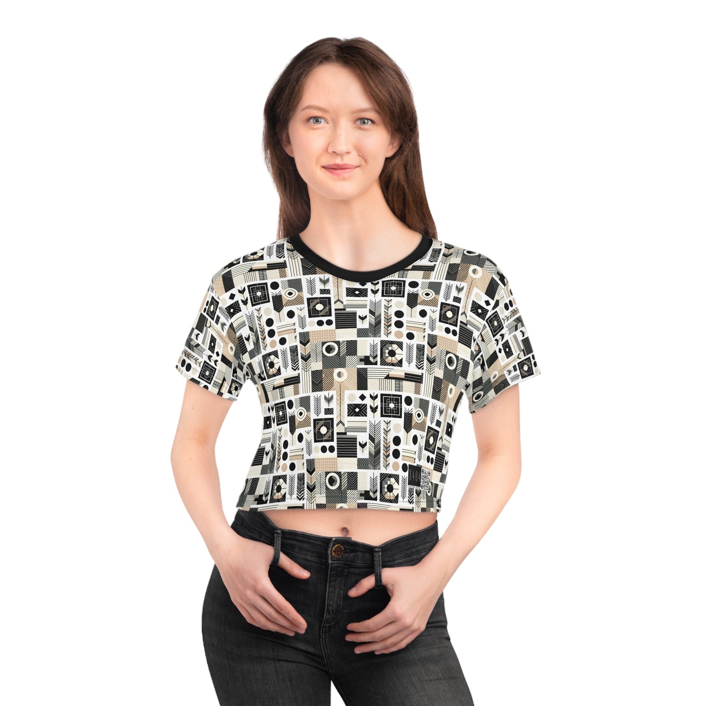 Elevated Athleisure Modern Sophistication With Sporty Elements Crop Tee - 8404 Design-57