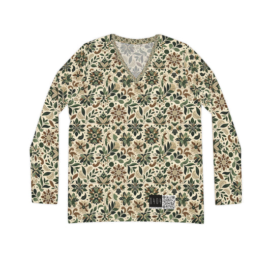 Streetwear Sustainability Environmentally Conscious Streetwear with a Natural Aesthetic Women's Long Sleeve V-neck Shirt - 8404 Design-56