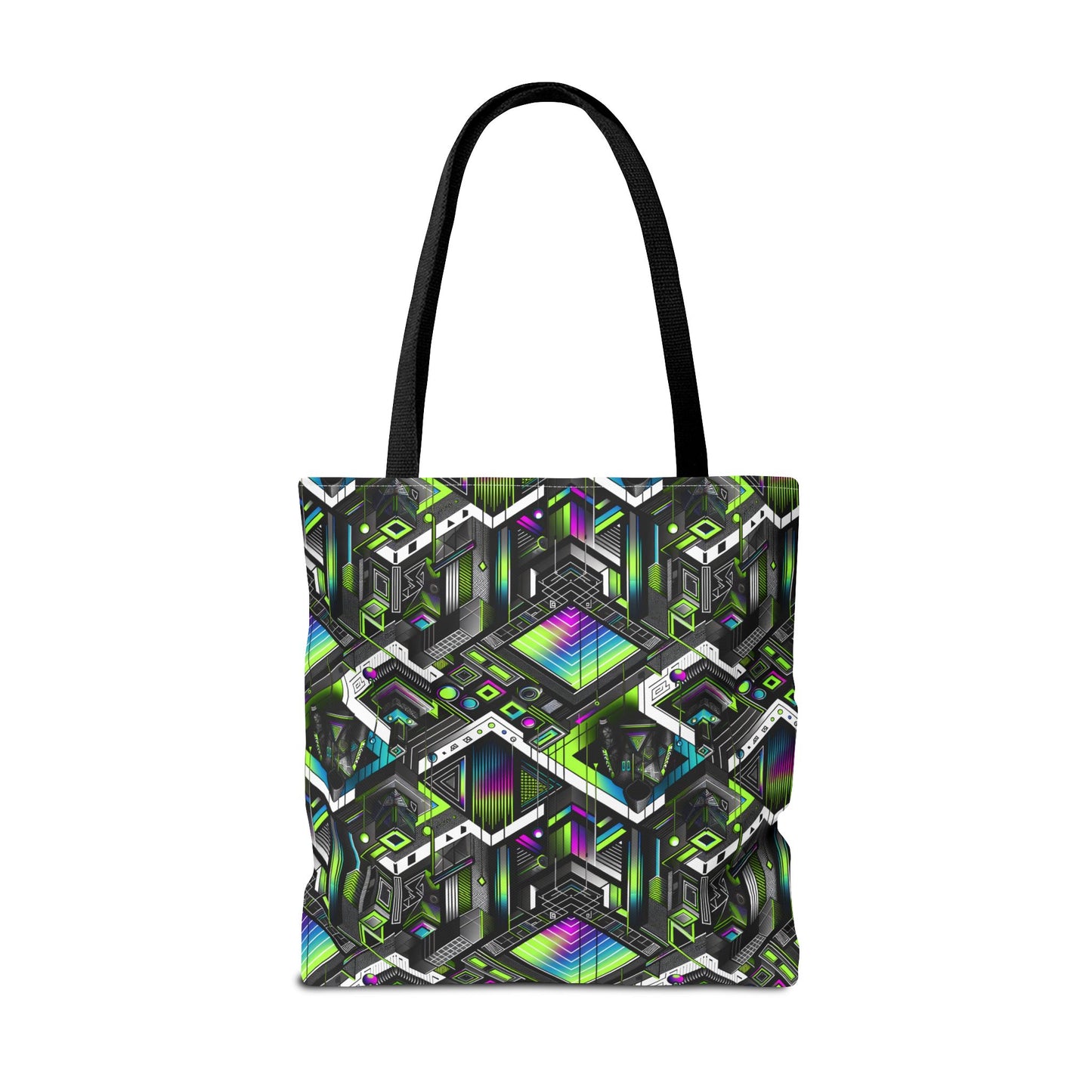 Retro Futurism Graphics Tech-Forward Streetwear Tote Bag - 8404 Design-52