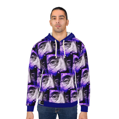 8404 Unisex Adult's "benny" Fashion Pullover Hoodie in Dark Blue-Magenta