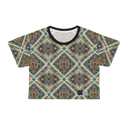 Cultural Fusion Tech Blend of Cultural Heritage With Tech-Inspired Elements Crop Tee - 8404 Design-64