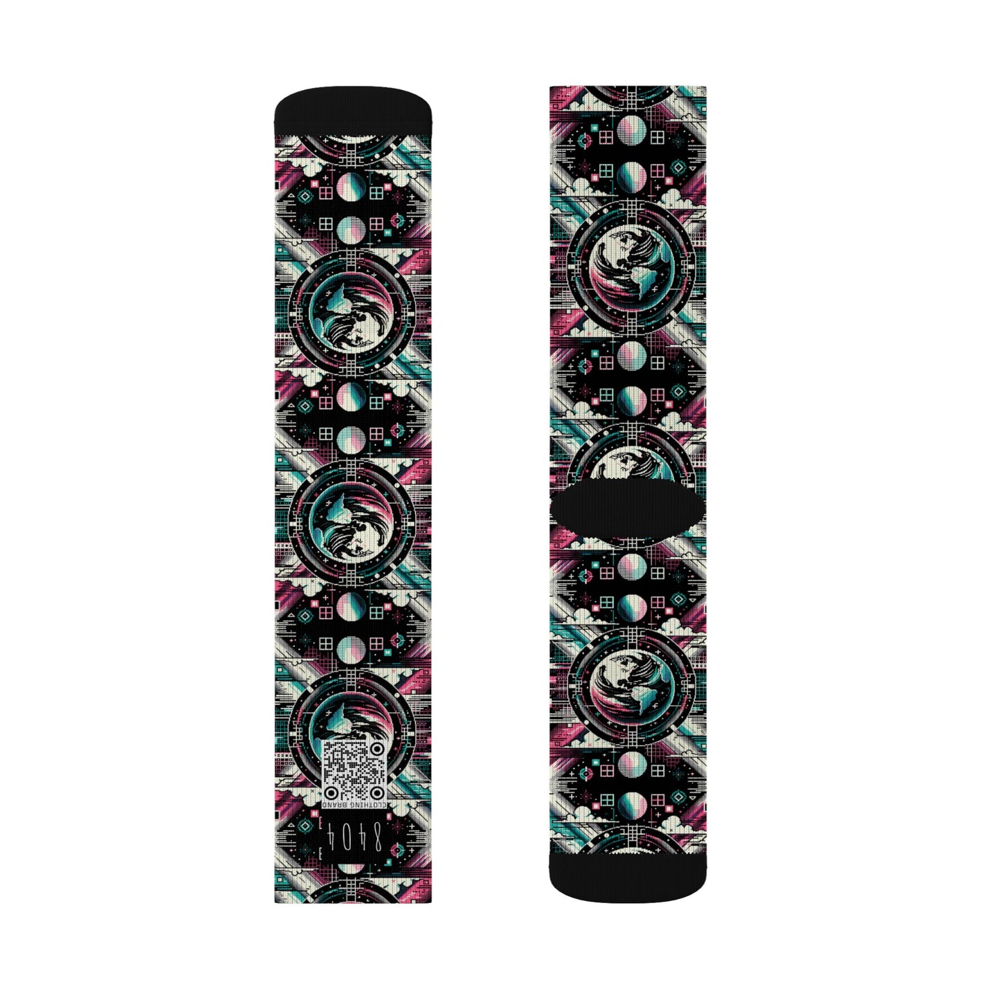 Digital Artistry Digital-native Streetwear Sublimation Socks - 8404 Design-62