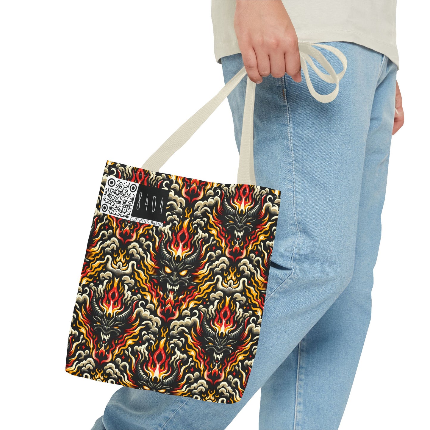 Flame Graphics Maximalist Streetwear Tote Bag - 8404 Design-59