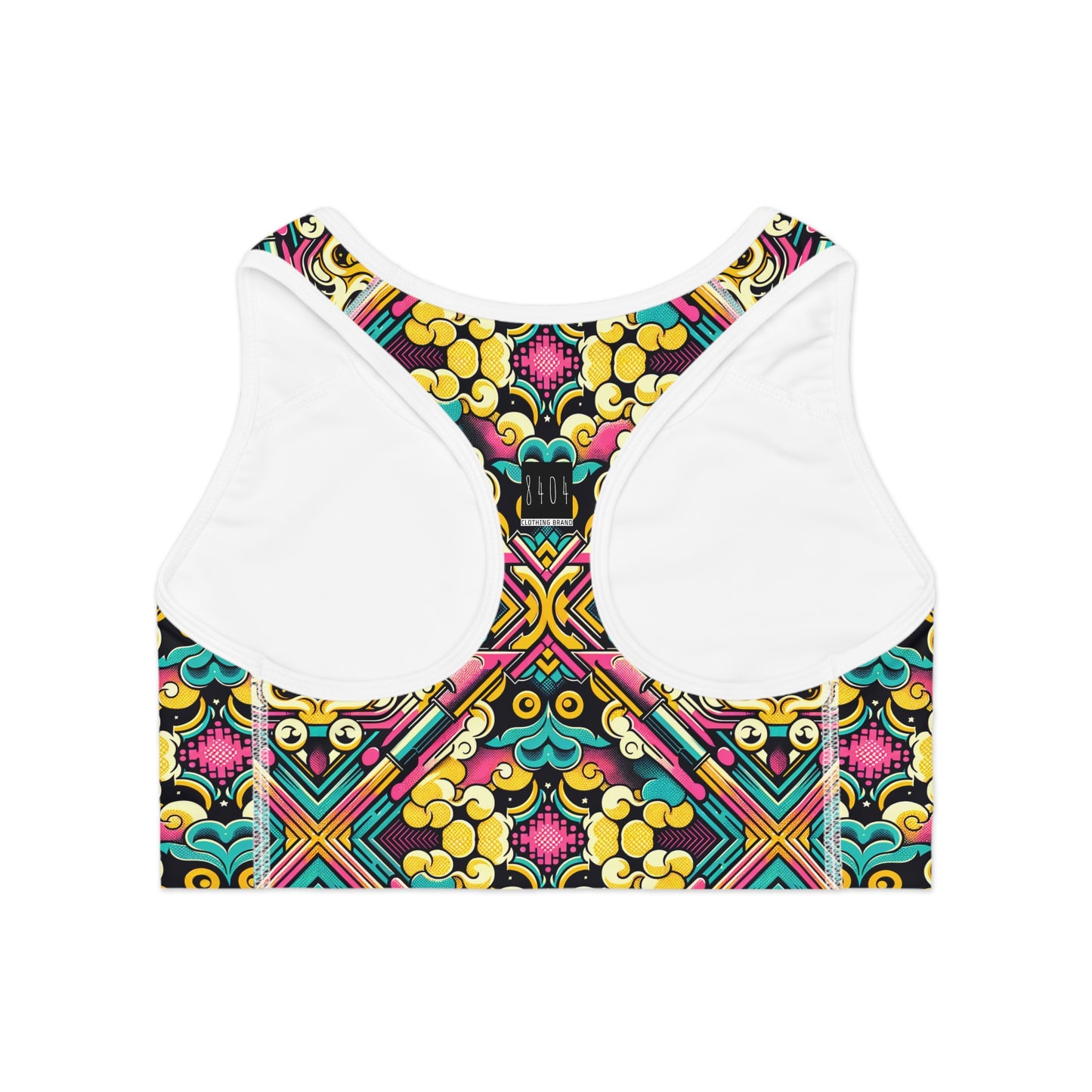 Neon Pop Art Revival Pop Culture Retro Sports Bra - 8404 Design-59