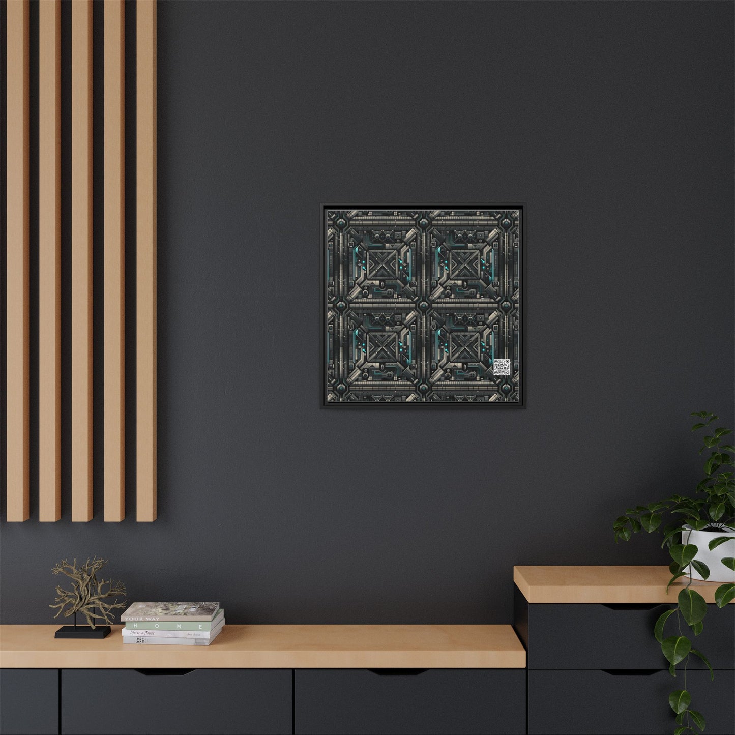 Tech Noir Futuristic Tech Aesthetic with a Dark Twist Matte Canvas, Framed (multi-color) - 8404 Design-59 A