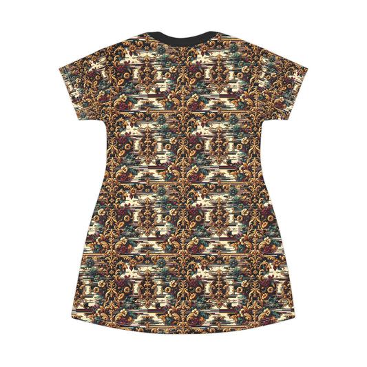 Digital Renaissance Modern Baroque Fusion T-Shirt Dress - 8404 Design-63