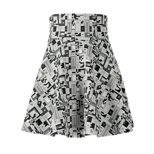 Digital Minimalism Minimalist Tech Women's Skater Skirt - 8404 Design-43