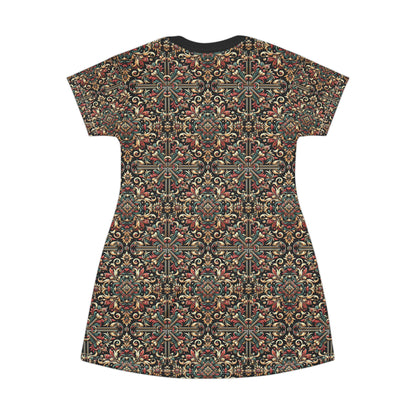 Streetwear Renaissance Artistic Clash of Old and New T-Shirt Dress - 8404 Design-46