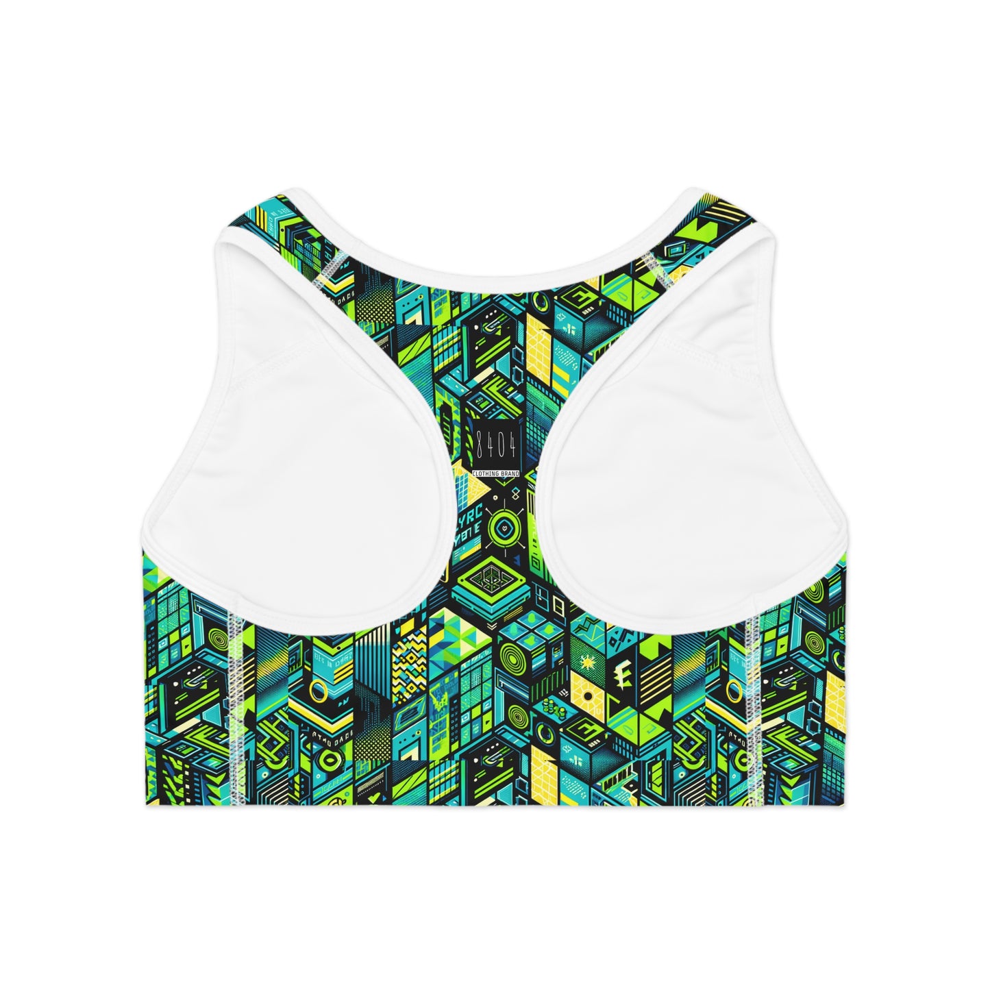 Tech-Infused Neon Tech-Forward Streetwear Sports Bra - 8404 Design-61