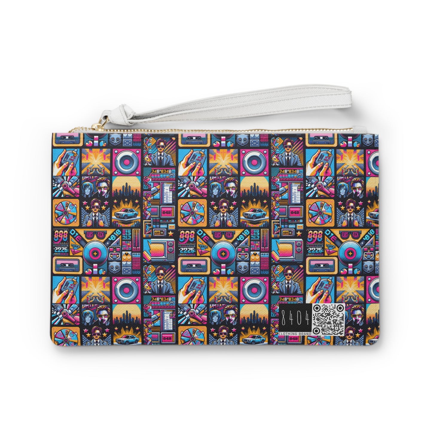 Digital Pop Culture Mashup Maximalist Pop Clutch Bag - 8404 Design-52