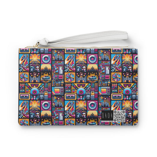 Digital Pop Culture Mashup Maximalist Pop Clutch Bag - 8404 Design-52
