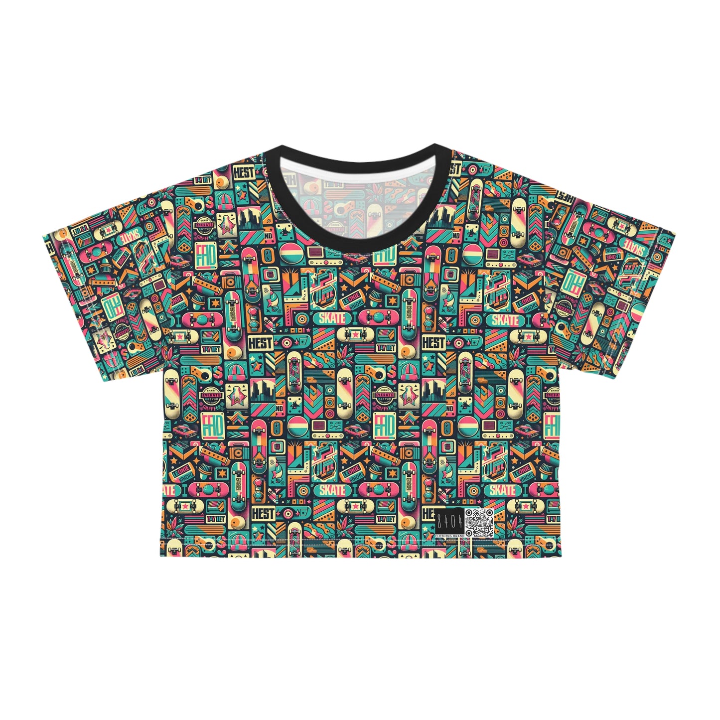 Skate Culture Revival Urban Retro Cool Crop Tee - 8404 Design-61