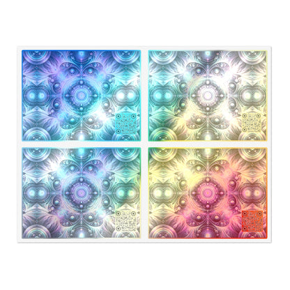 Iridescent Tech Fusion Tech-Forward Streetwear Sticker Sheets - 8404 Design-61