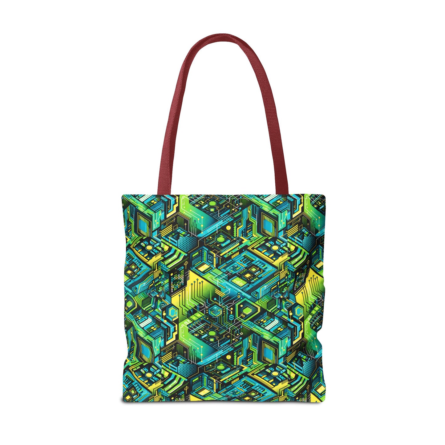 Tech-Infused Neon Tech-Forward Streetwear Tote Bag - 8404 Design-38