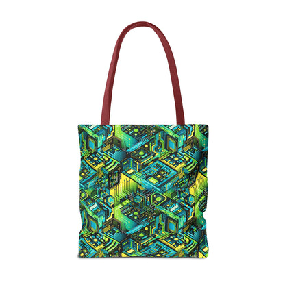 Tech-Infused Neon Tech-Forward Streetwear Tote Bag - 8404 Design-38