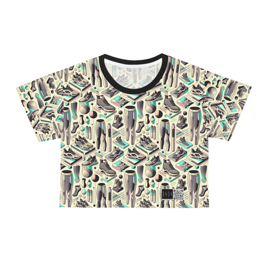 Tech-Infused Athleisure Futuristic Athletic Tech Crop Tee - 8404 Design-44