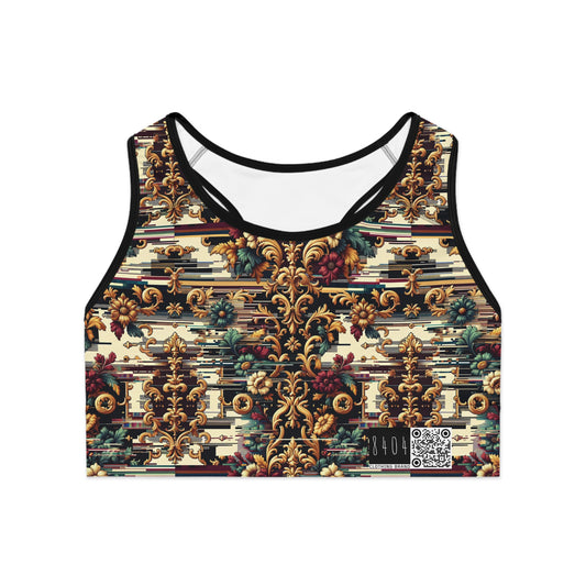 Digital Renaissance Modern Baroque Fusion Sports Bra - 8404 Design-63