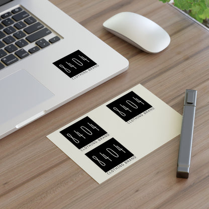 8404 Logo Sticker Sheets - Holographic, Transparent, or White - 6 In. X 4 In. or 11 In. X 8.5 In. - 1 Sheet of 4 Stickers