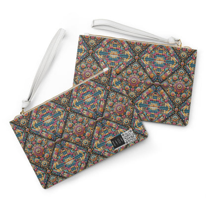 Cultural Fusion Tech Blend of Cultural Heritage With Tech-Inspired Elements Clutch Bag - 8404 Design-58