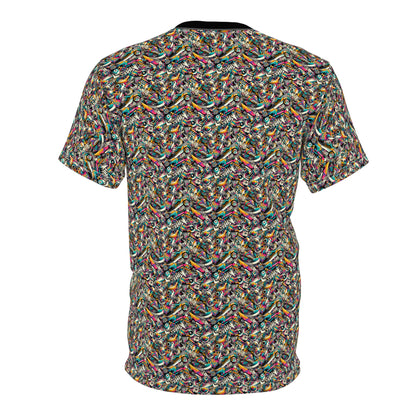 Urban Graffiti Fusion Eclectic Street Art Meets Modern Tech Culture Unisex Cut & Sew Tee - 8404 Design-55
