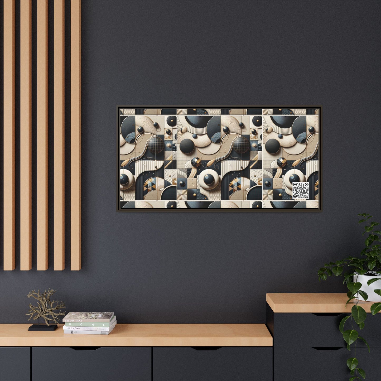 Tech-forward Luxe Streetwear Tech Luxe Fusion Matte Canvas, Framed (multi-color) - 8404 Design-71 B