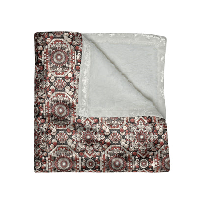 Neo Jomon Sculptural Aesthetics Artisanal Streetwear Crushed Velvet Blanket - 8404 Design-55